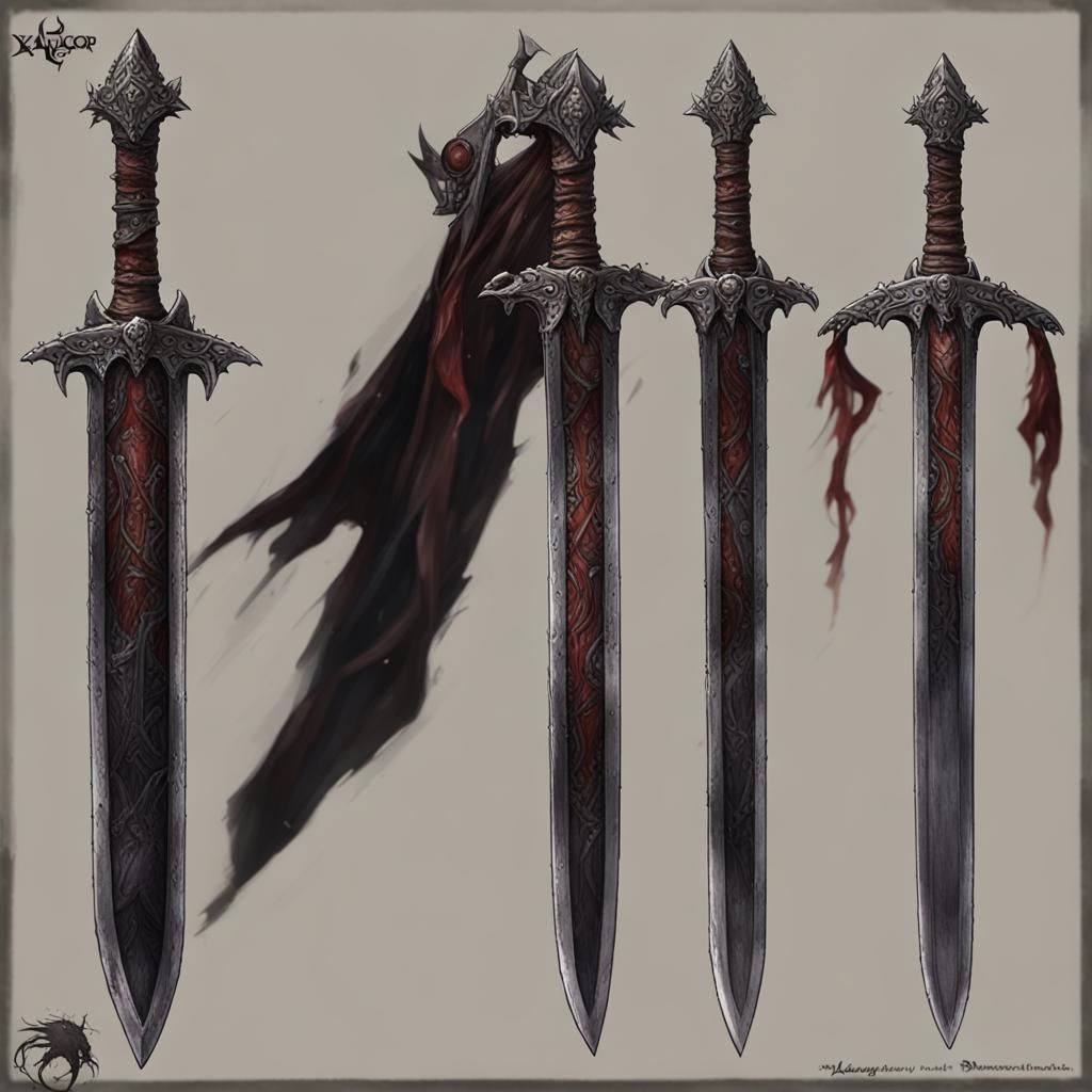 The Dark Longblade Xalagor: Necromantic Sword Portrait