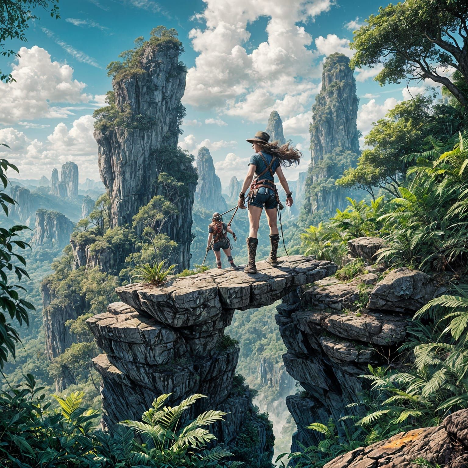 Rock Climber Ascends Jungle Chimney in Film Noir Style