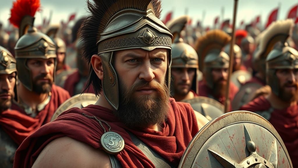 Leonidas Leads His Hoplites into Battle