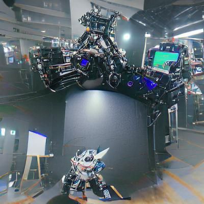 Cyberpunk Robot in Tokyo: 3D Render