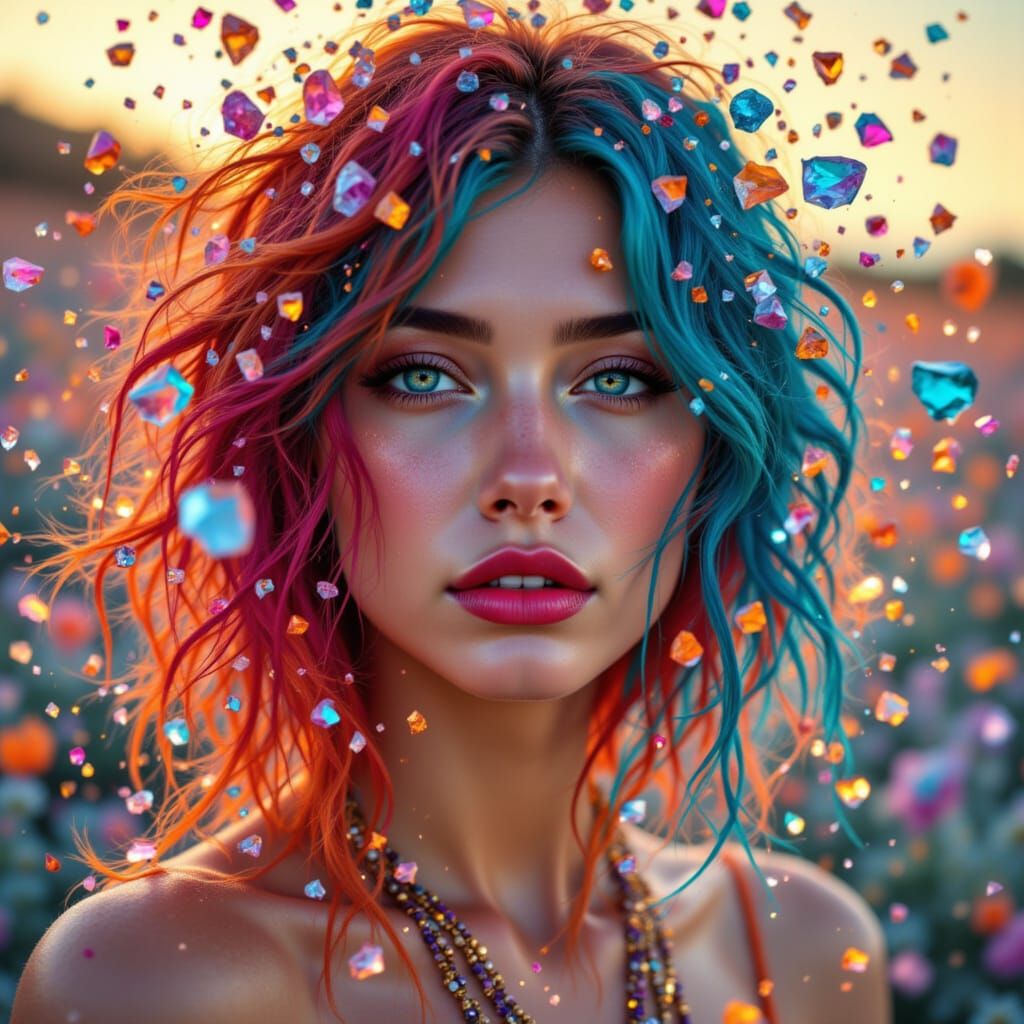 AI Generated Image: Abstract Shattered Portrait