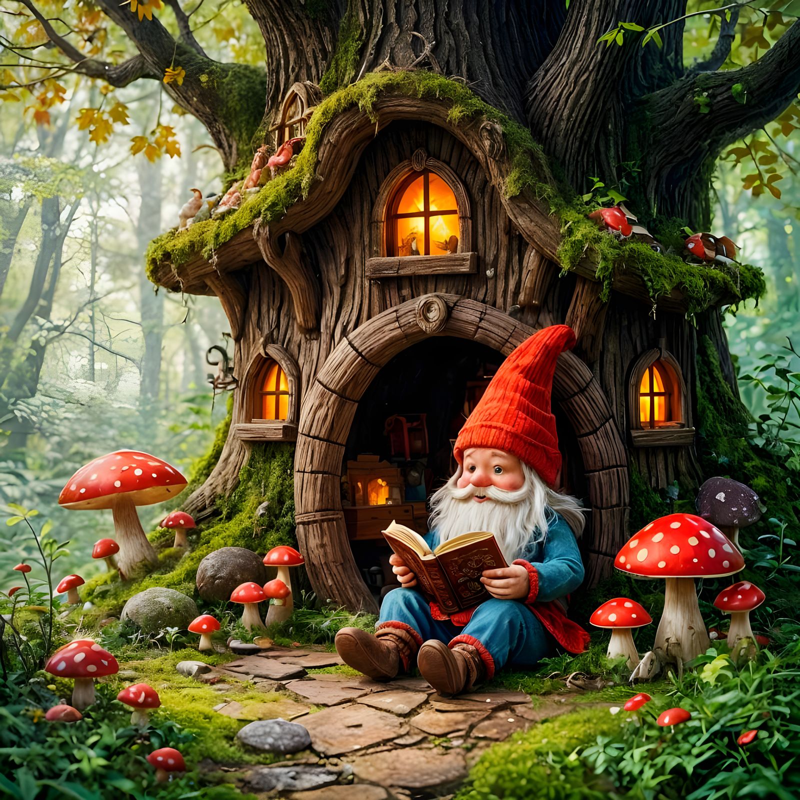 Enchanted Treehouse Reading Nook in Forest