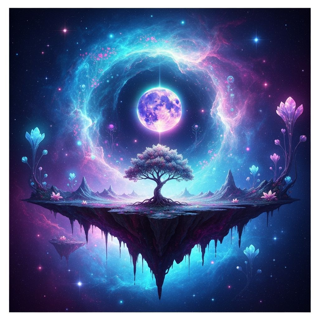 Ethereal Floating Landscape Digital Painting