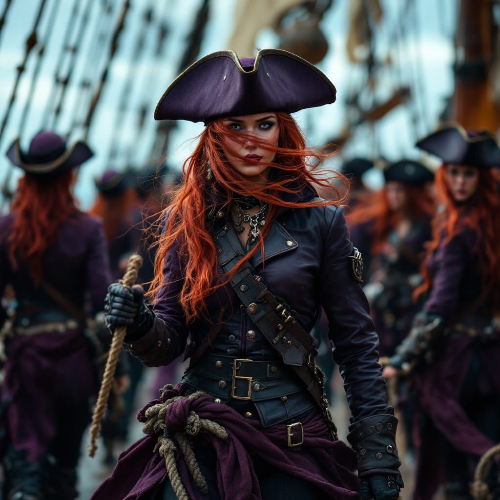 Hyper-Realistic Pirates Tug of War on Ship Deck