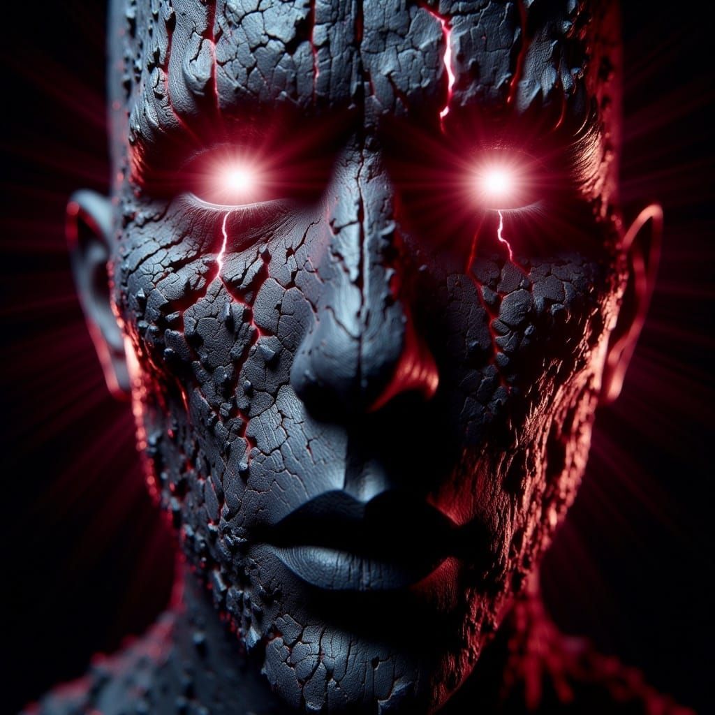 Terrified Medium's Face with Ghostly Reflections