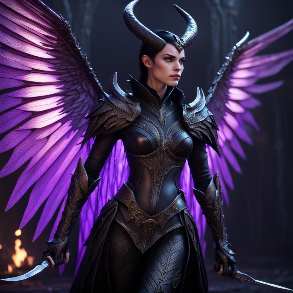 Archangel with Black Wings: Fantasy Concept Art