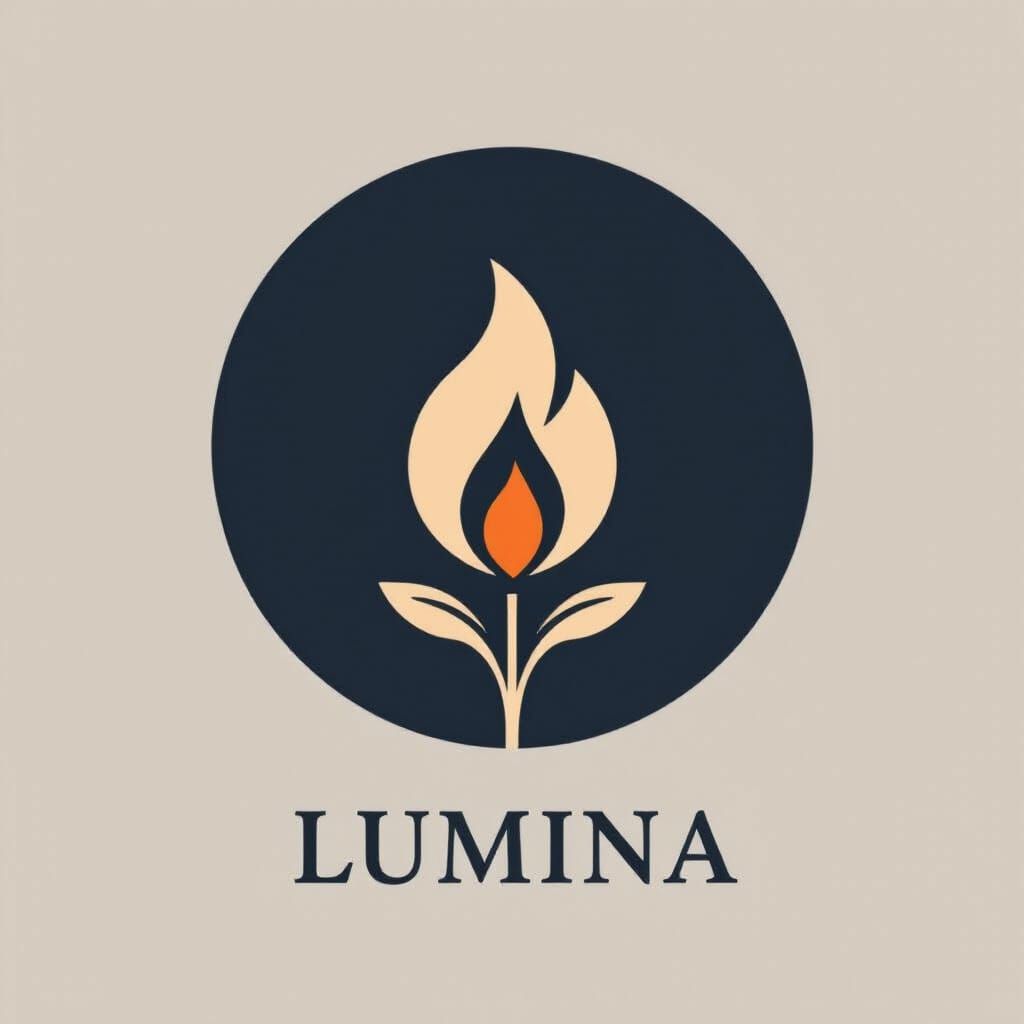 Minimalist Candle Logo Design for Lumina