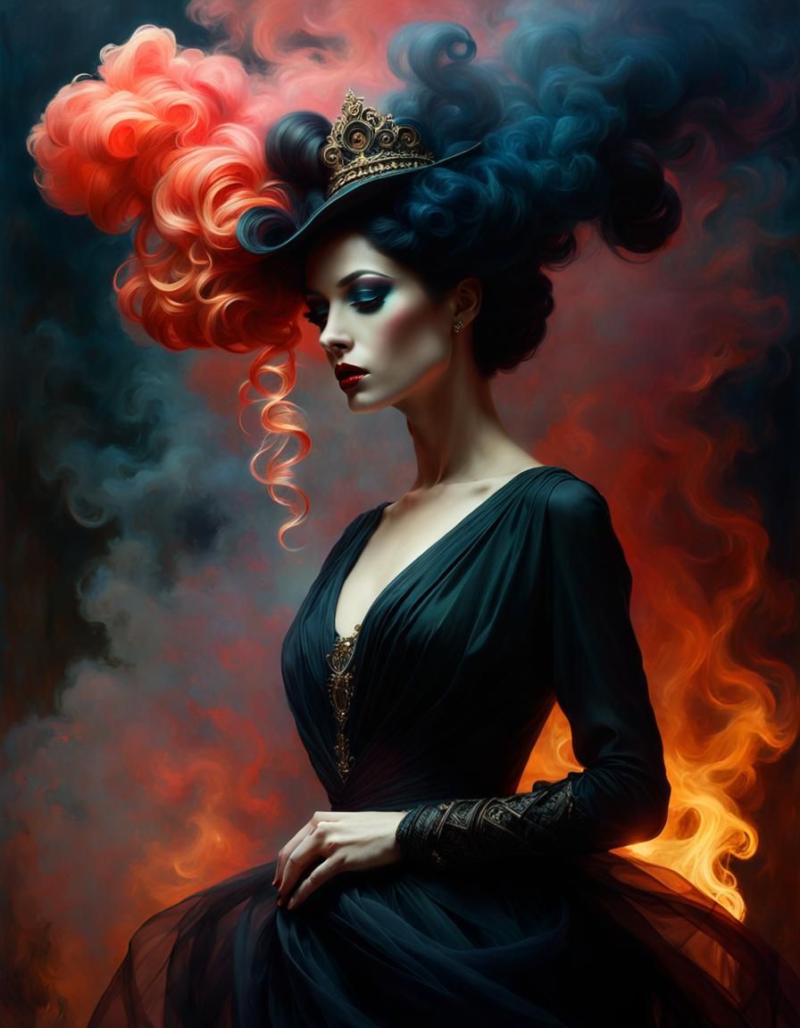 Ethereal Smoke Elemental in Dreamscape, Masterpiece