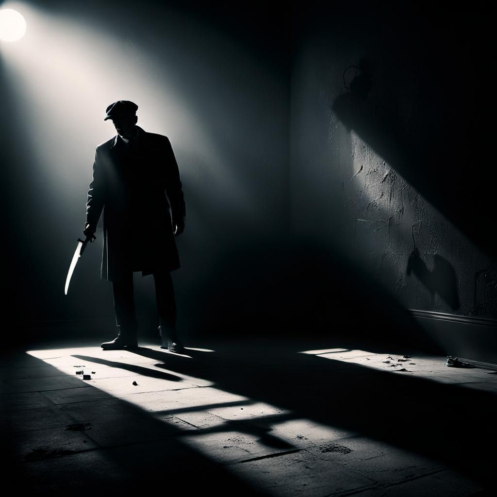 Film Noir Murder Scene in High Contrast