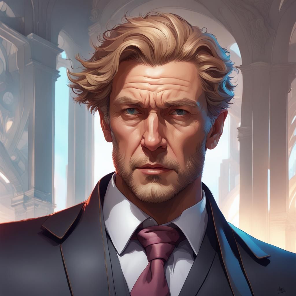 Warren Worthington Portrait in Detailed Digital Art Style