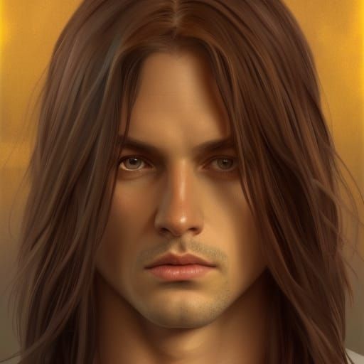 Enchanted Man Portrait in Hyperdetailed Style