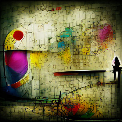 Abstract Composition Evoking Kandinsky, Abandoned