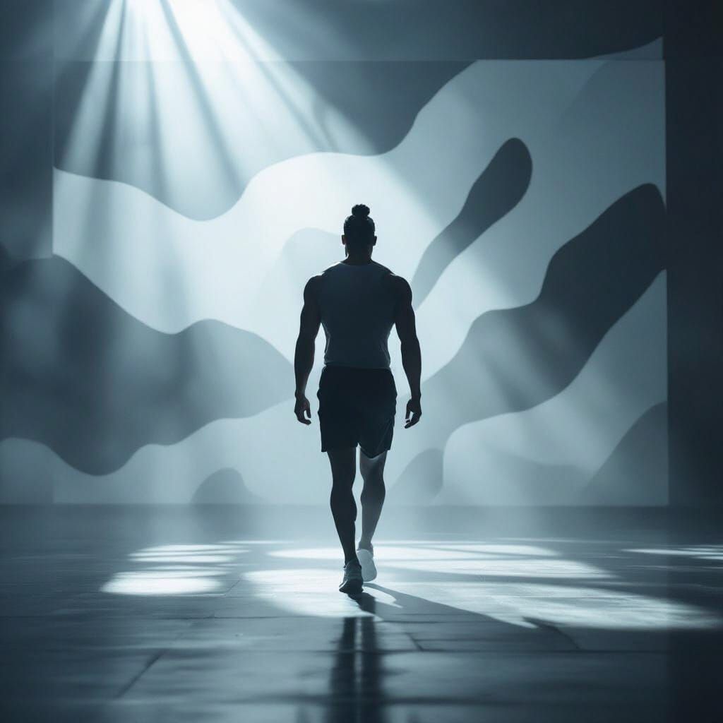 Athlete's Transformation Through Ethereal Exit Light