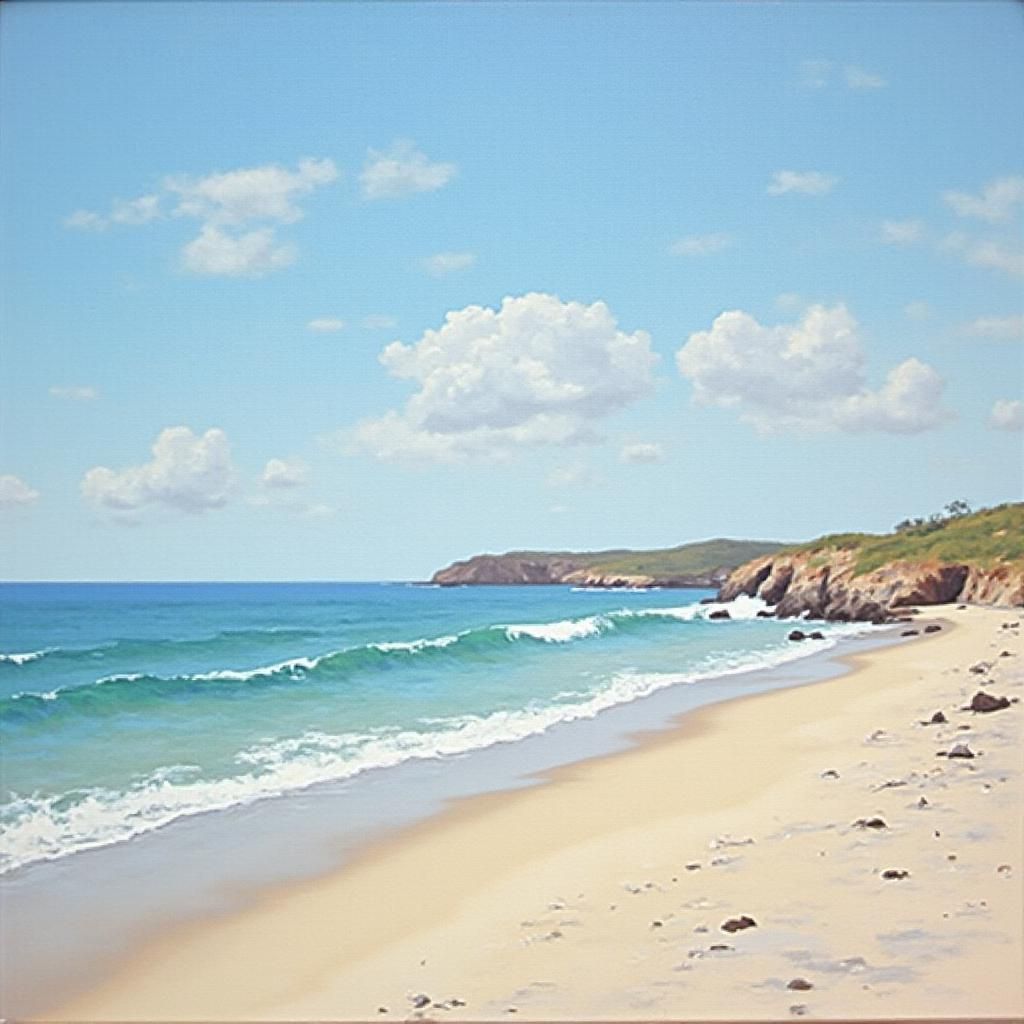 James Gurney Style Beach Oil Painting