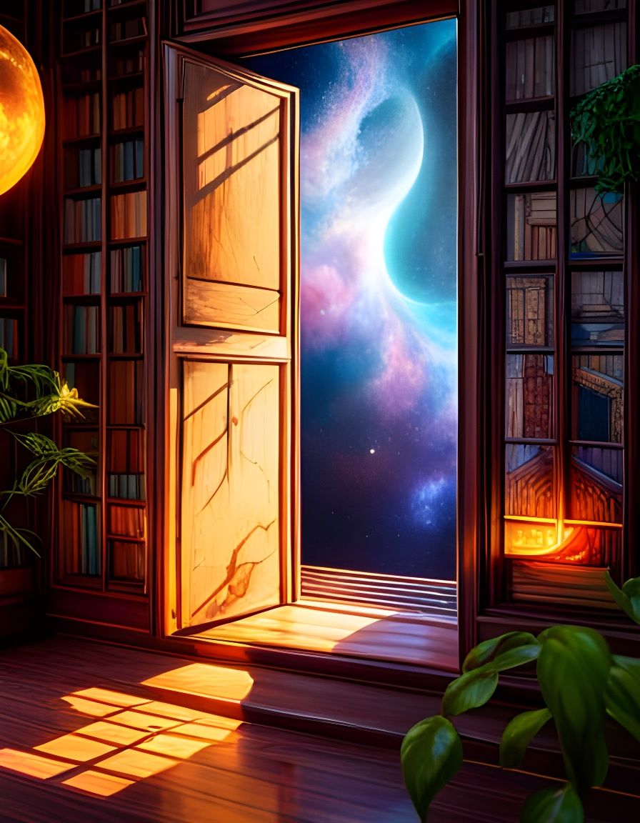 Magical Galaxy Portal in Storybook Watercolor Style