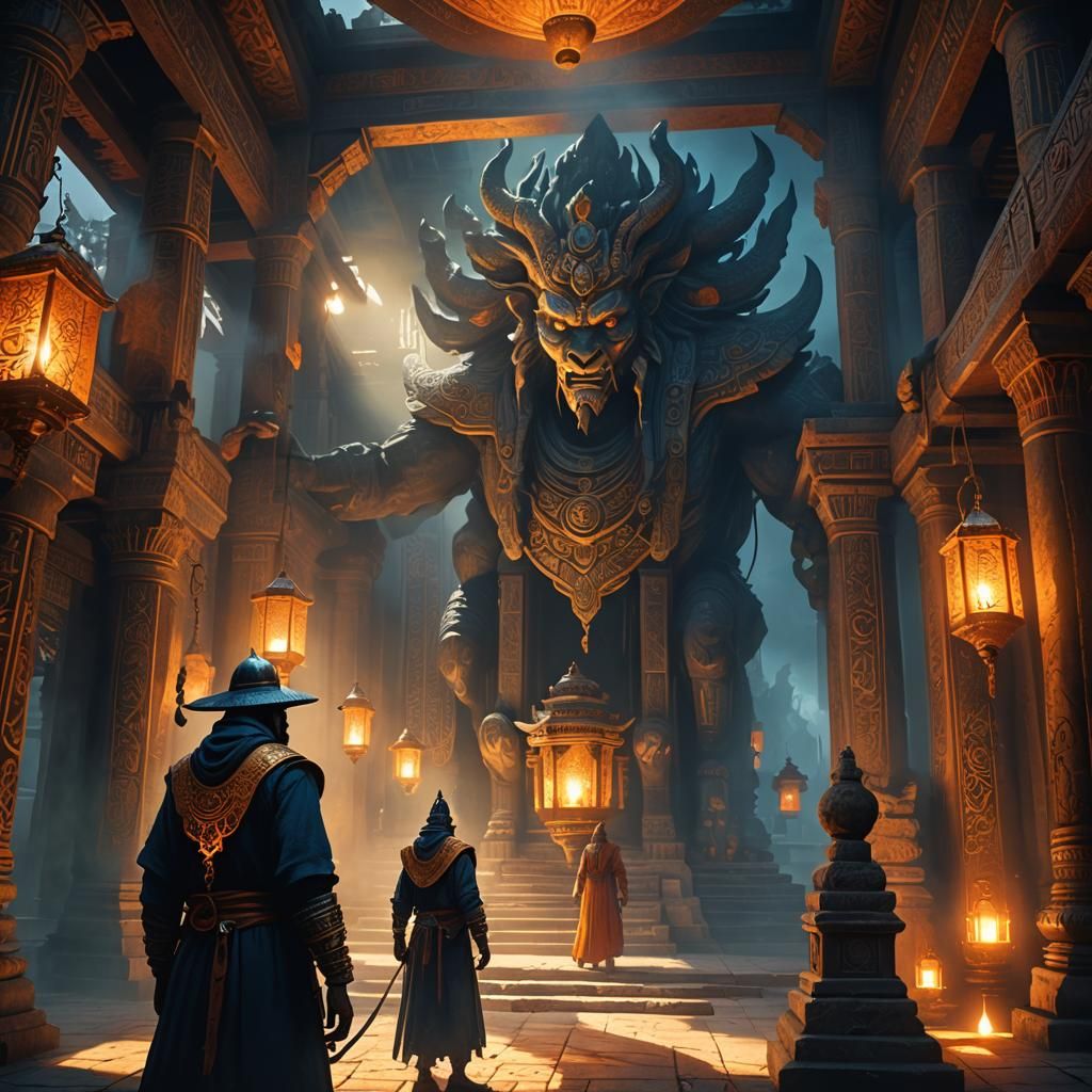 Dark Servant in Mystical Temple Concept Art