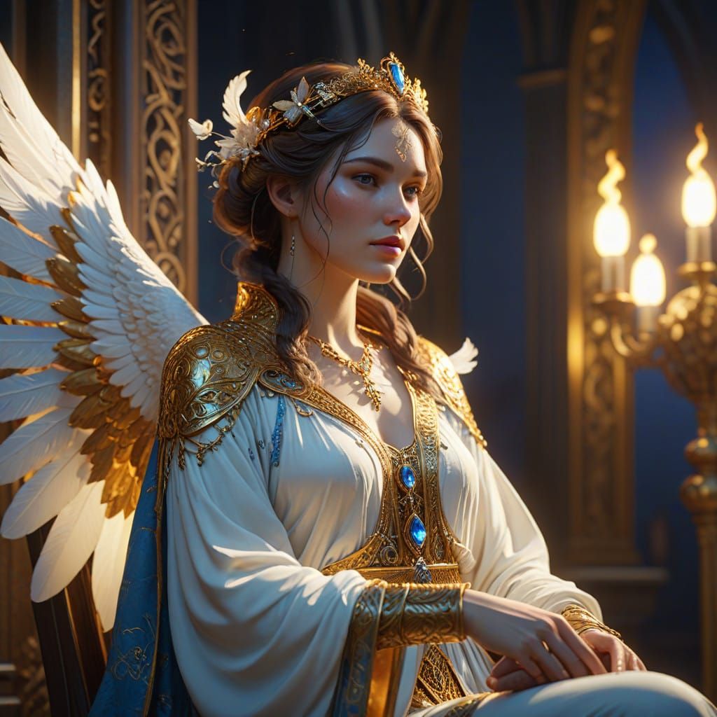 Angel Portraits in Ethereal Light, Concept Art Masterpiece