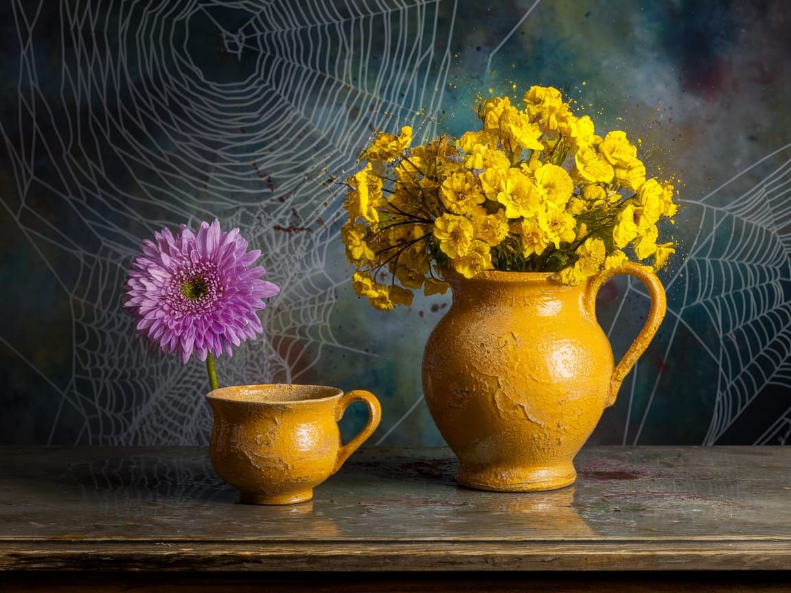 Vibrant Still Life in Expressive Contemporary Style