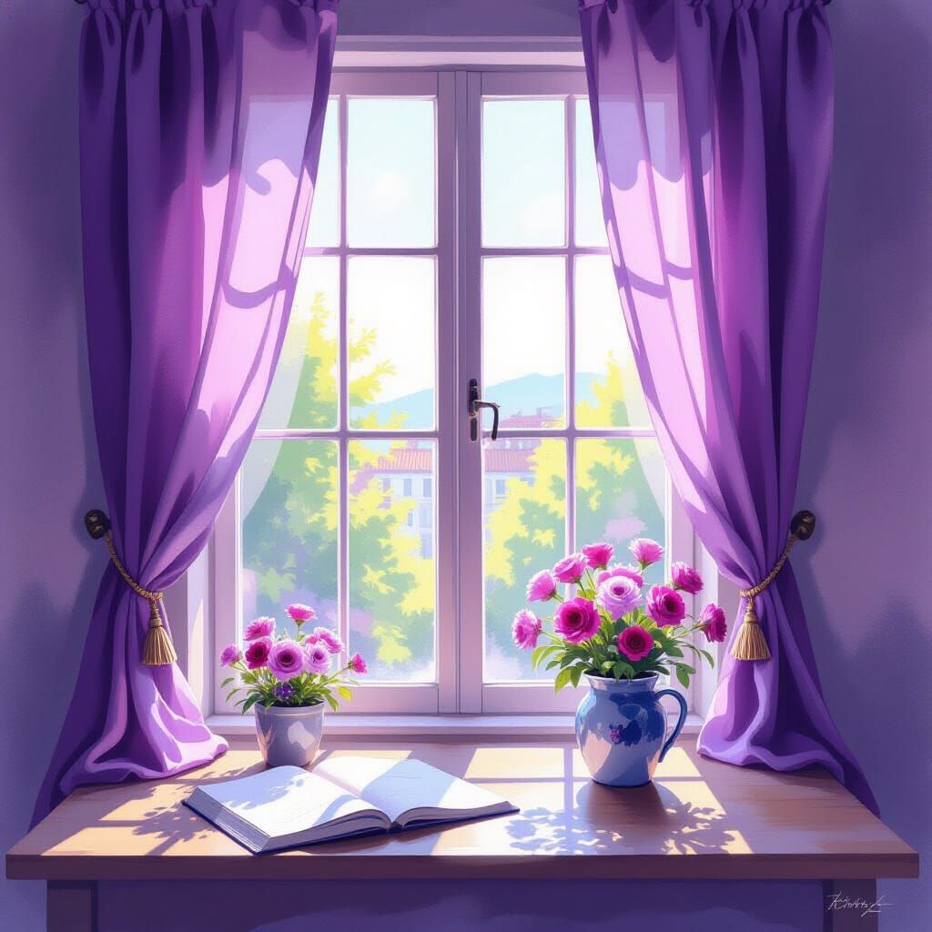 Realistic Watercolor Violet Filter