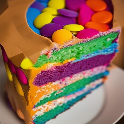 Colorful Skittles Cake in Professional Photography