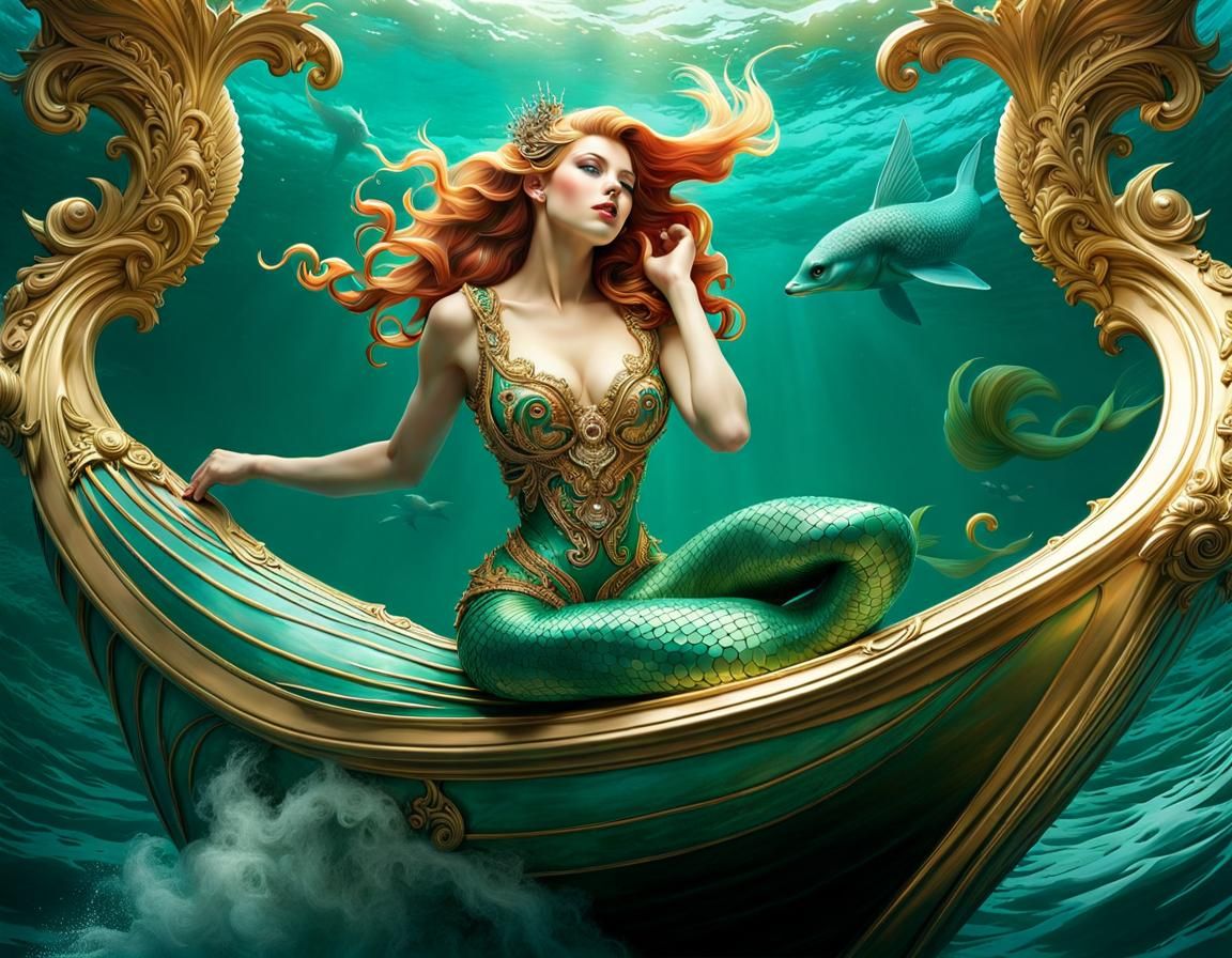 mermaid princess on her throne