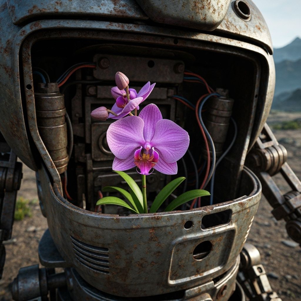 Orchid Blooms in Abandoned Robot Chest