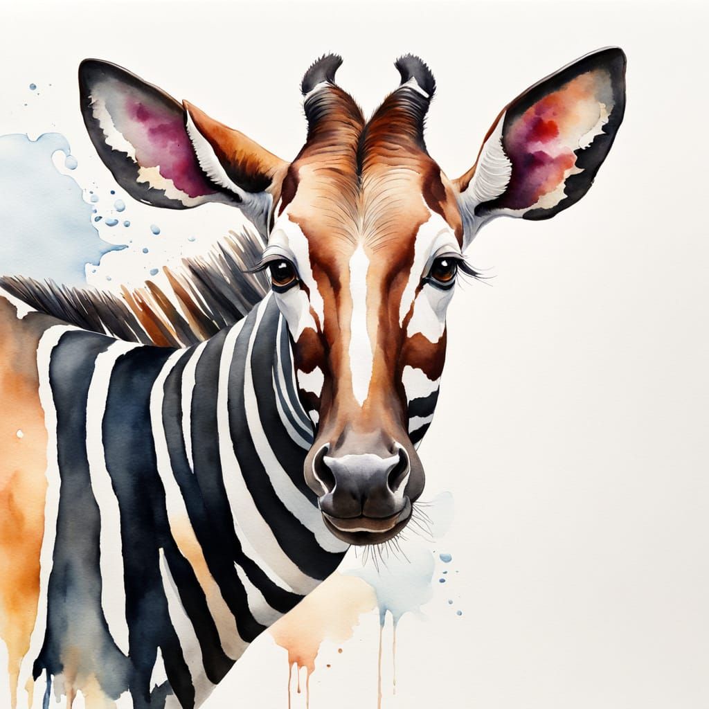 Okapi Watercolor Masterpiece