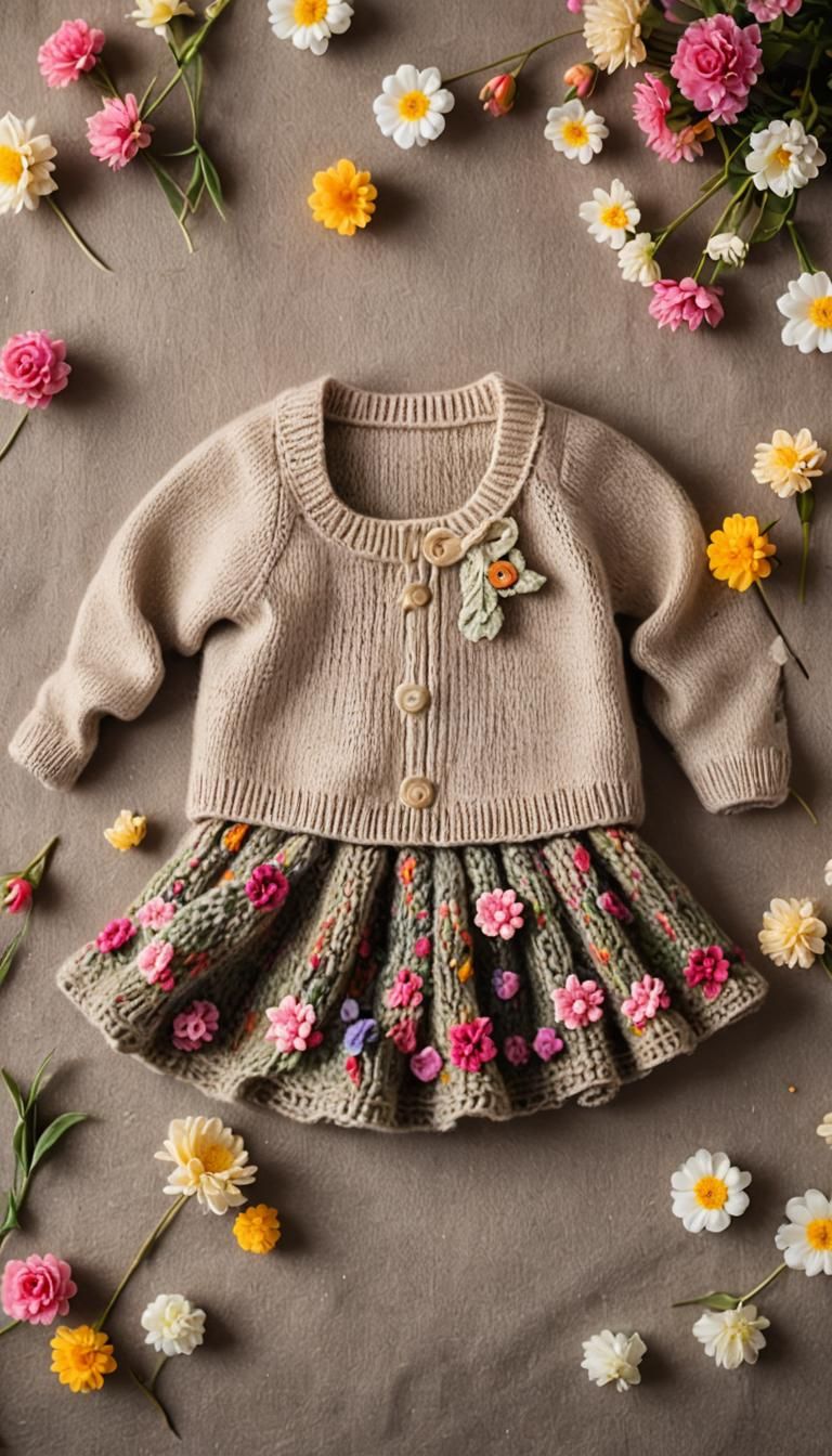 Wool Knit Mini Skirt in Fairy Tale Setting