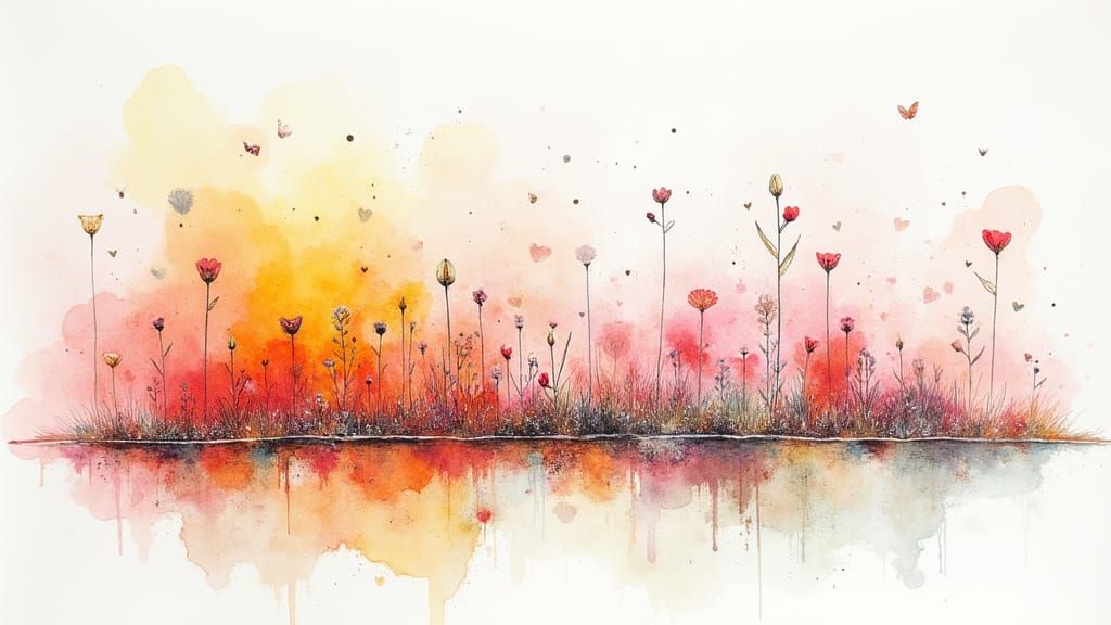 Love in Every Day: A Watercolour & Colour Pencil Design