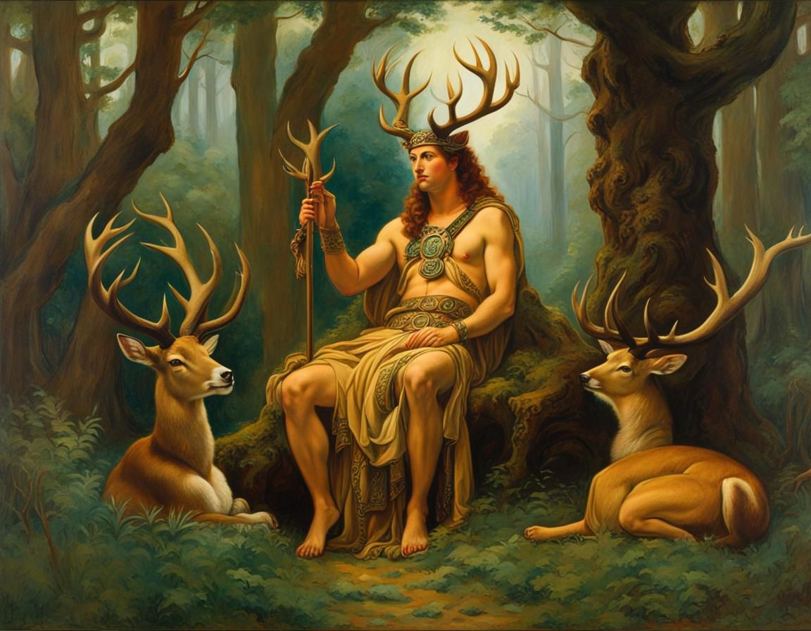 The God Cernunnos (style of Lawrence Alma-Tadema) 240530D