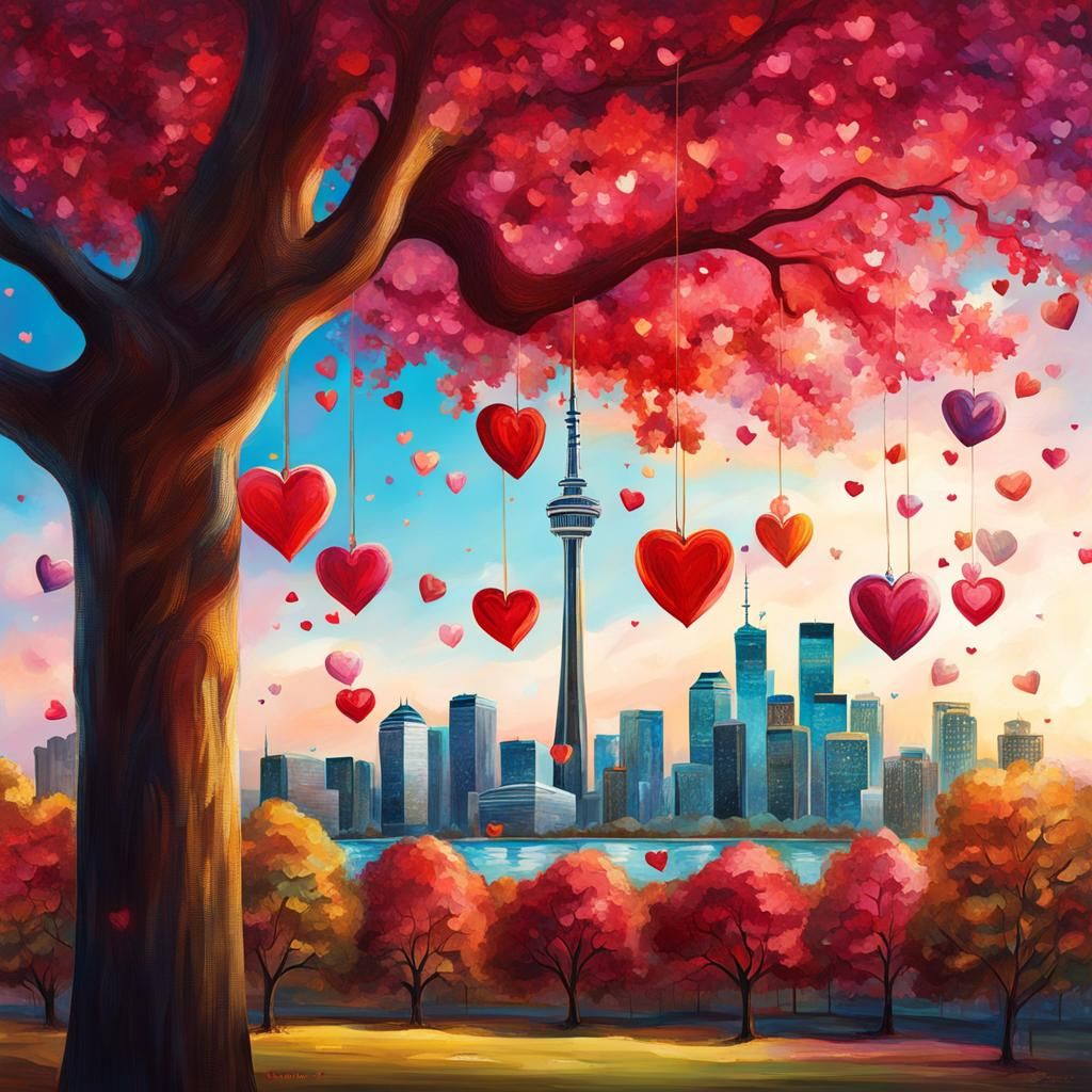 Valentine's Day Hearts in the City