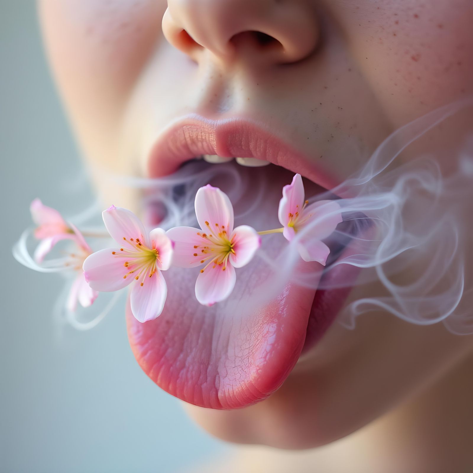 Synesthesia: Tasting Floral Scents in Pastel Smoke