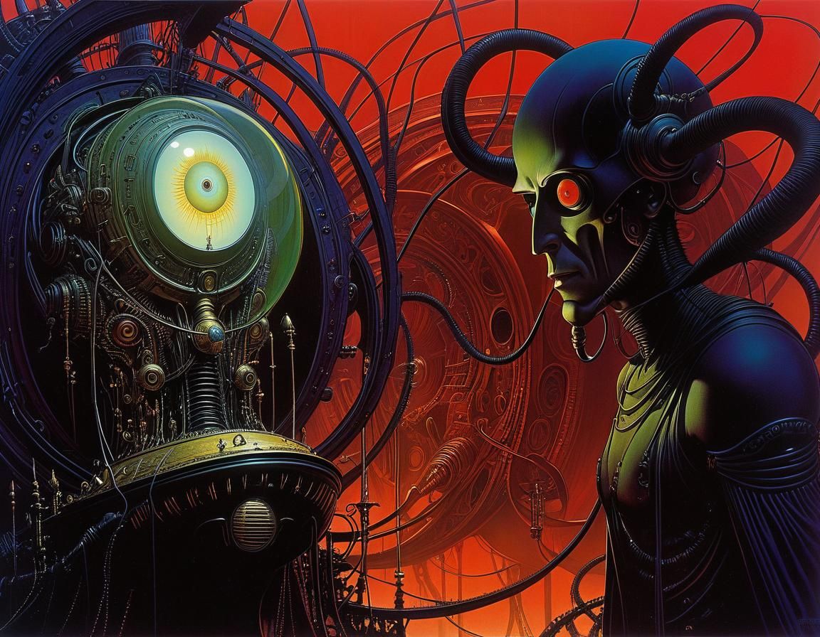 Psychedelic Art Inspired by Moebius, Burton and Giger