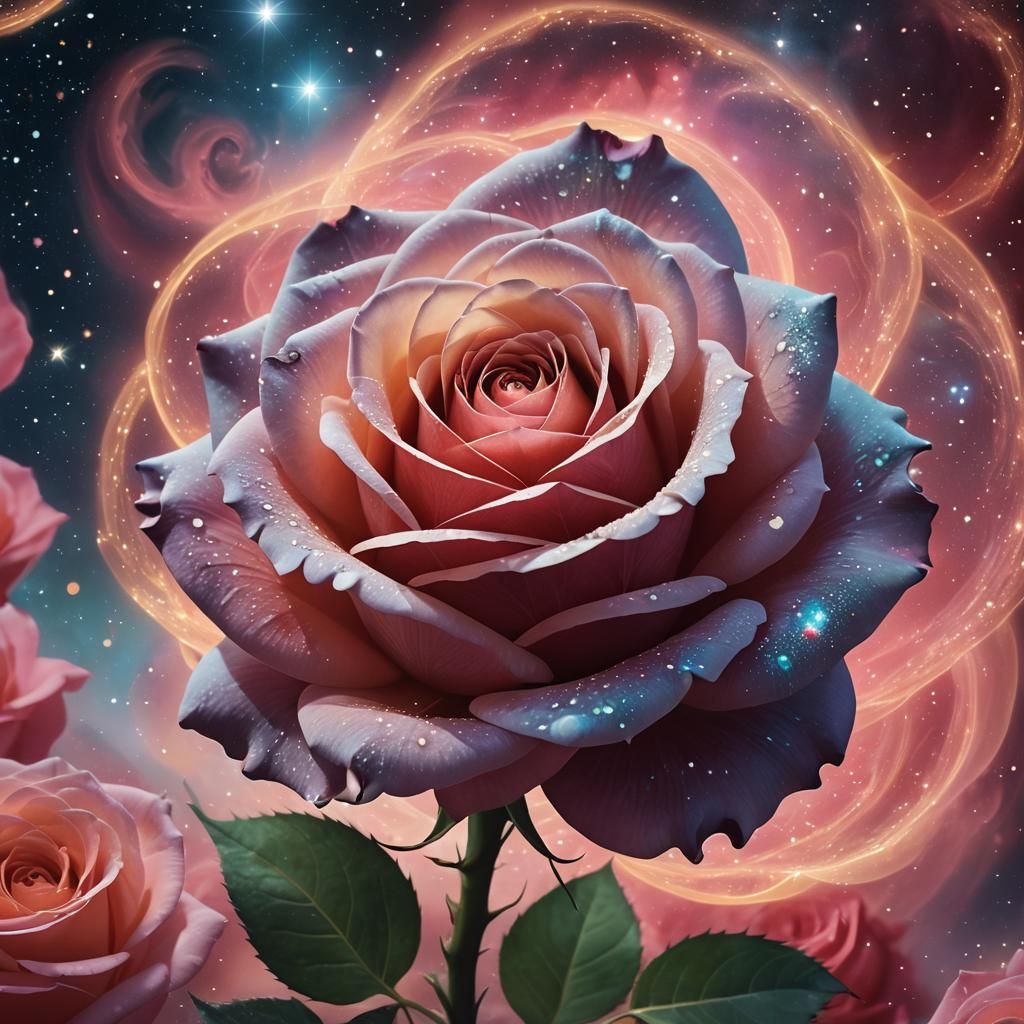 Galaxy Rose: Surreal Digital Matte Painting