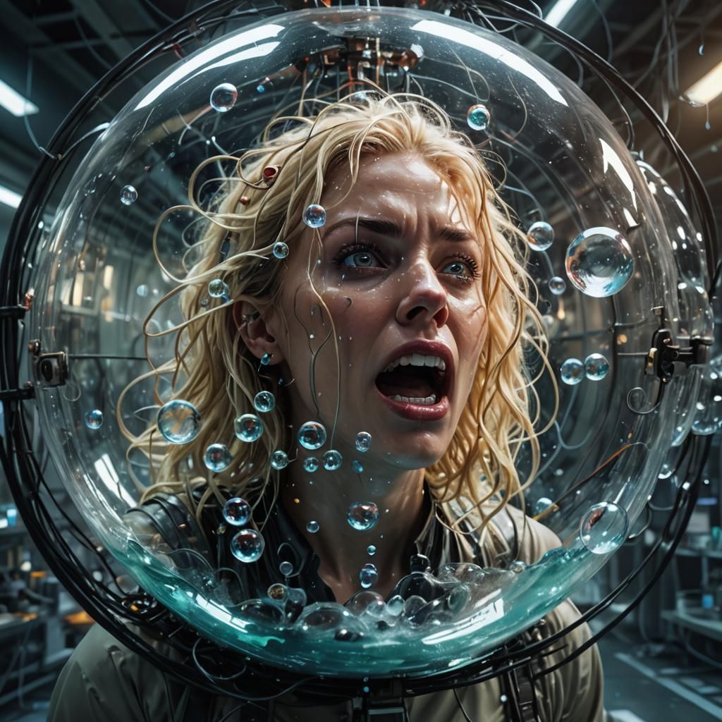 Sci-Fi Horror: Woman in Biomechanical Orb