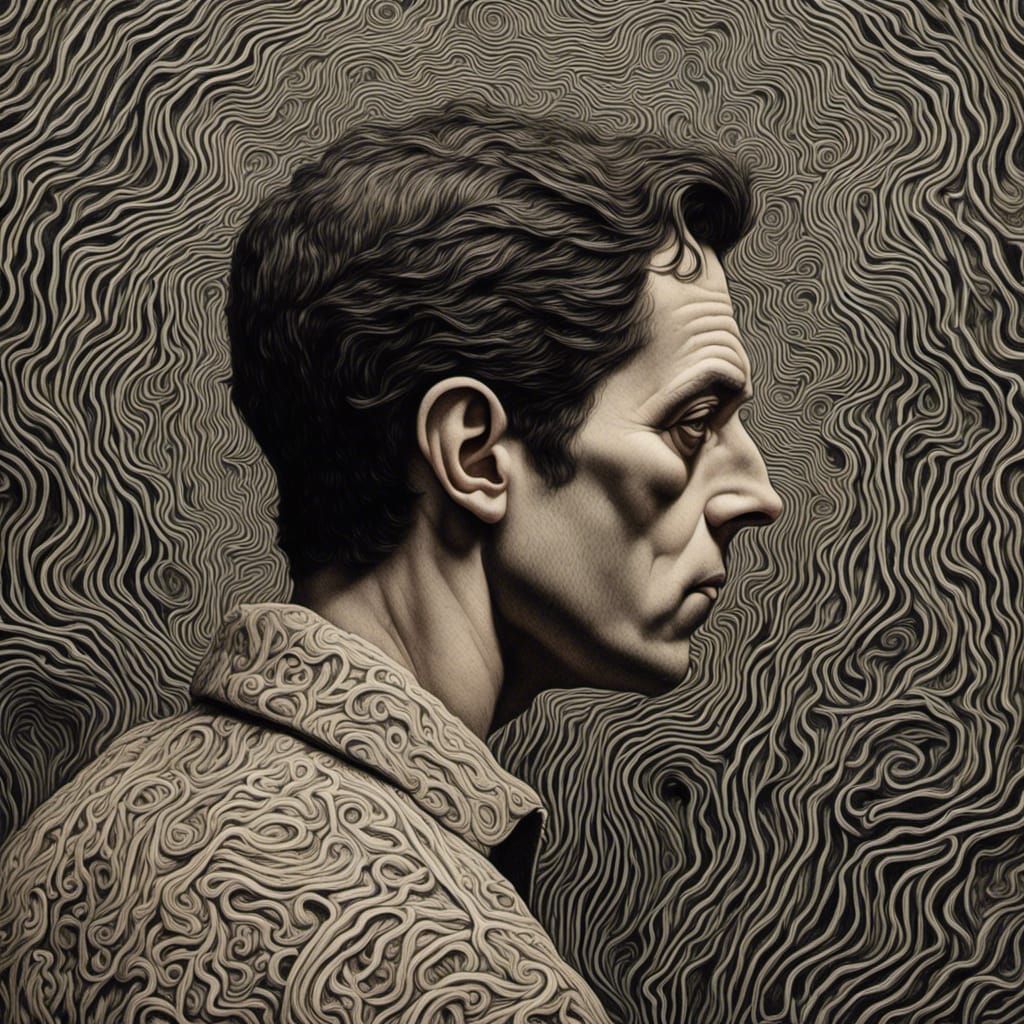 Man Gazing into Void with Psychedelic Textures