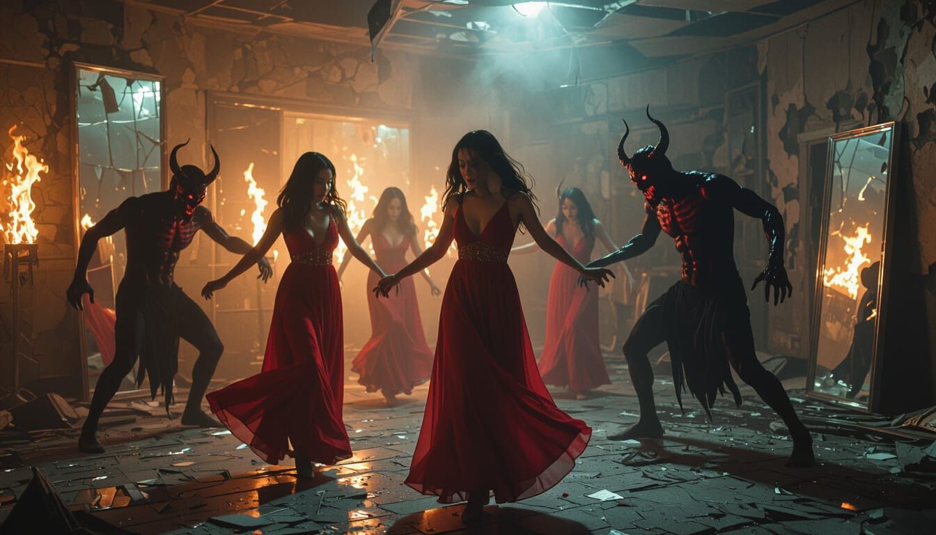 Demons Dancing in Ruined Disco, Cinematic Still