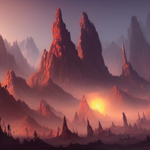 Fantastical Giants in Detailed Matte Painting