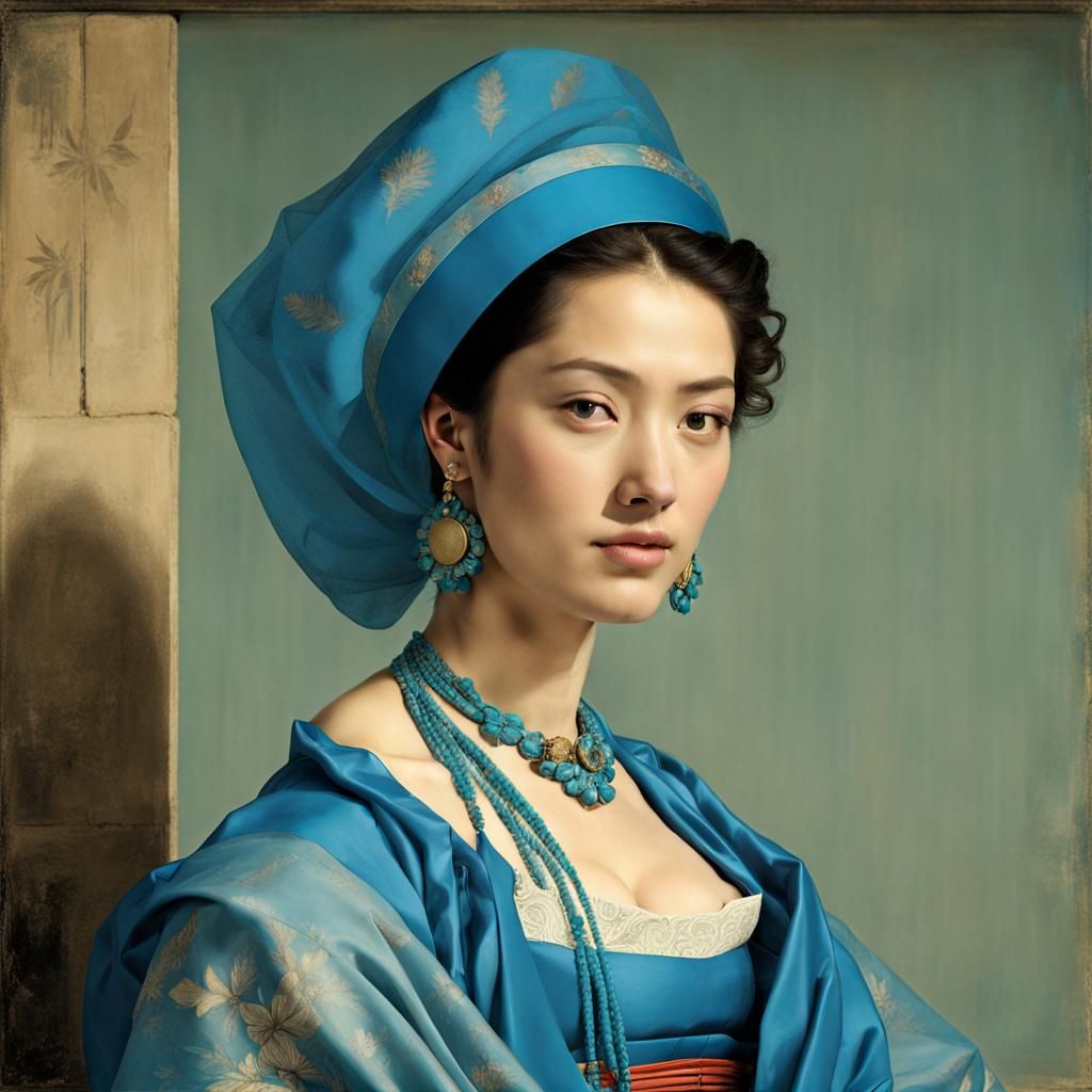 Bigoudène Woman Portrait Inspired by Classic Illustrators