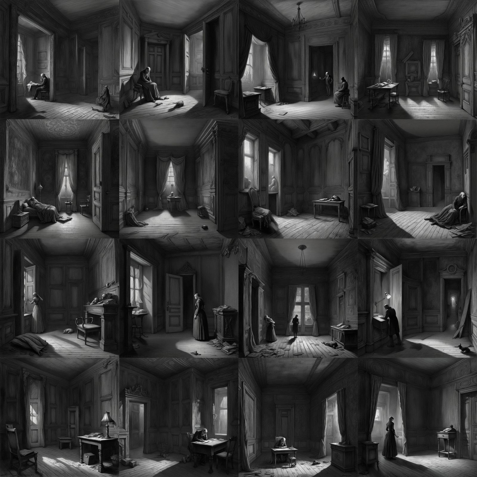 Horror Shadows Whisper Secrets in Dark Room