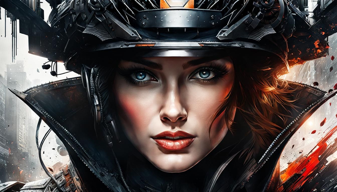 Detailed Cyberpunk Scene as Hyperrealistic Watercolor