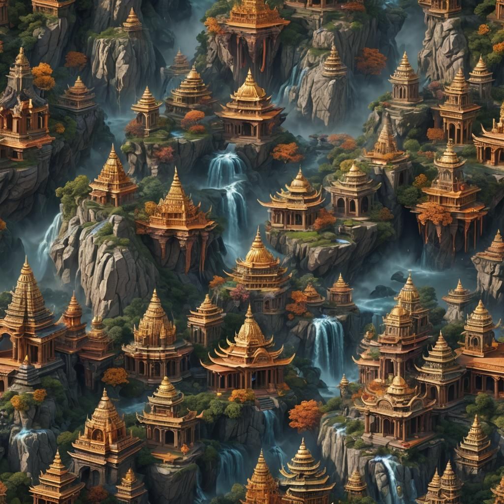 Hindu Vedas Energetic Reality: Detailed Matte Painting
