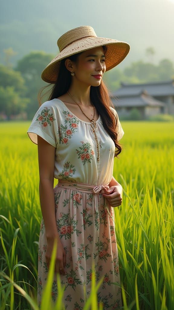 Bali Woman in Golden Hour Serenity