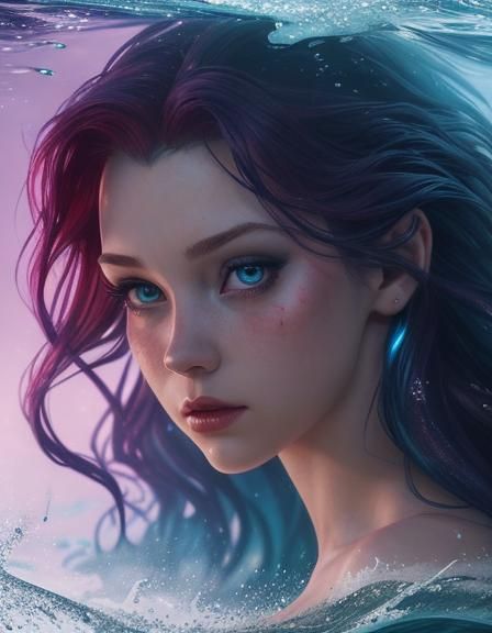 Dark Disney Fantasy: The Little Mermaid in Splash Art