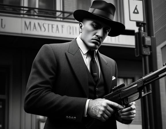 Chicago Gangster Street Shooting in 1930s