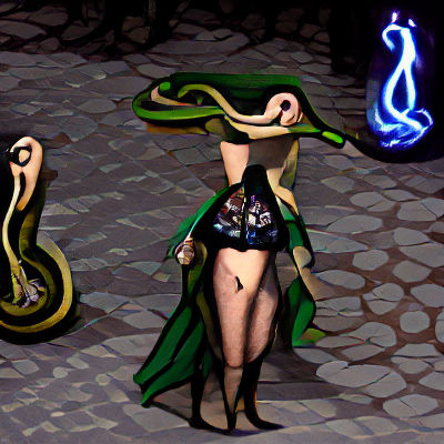 Enchanting Snake-bodied Sorceress of Myth