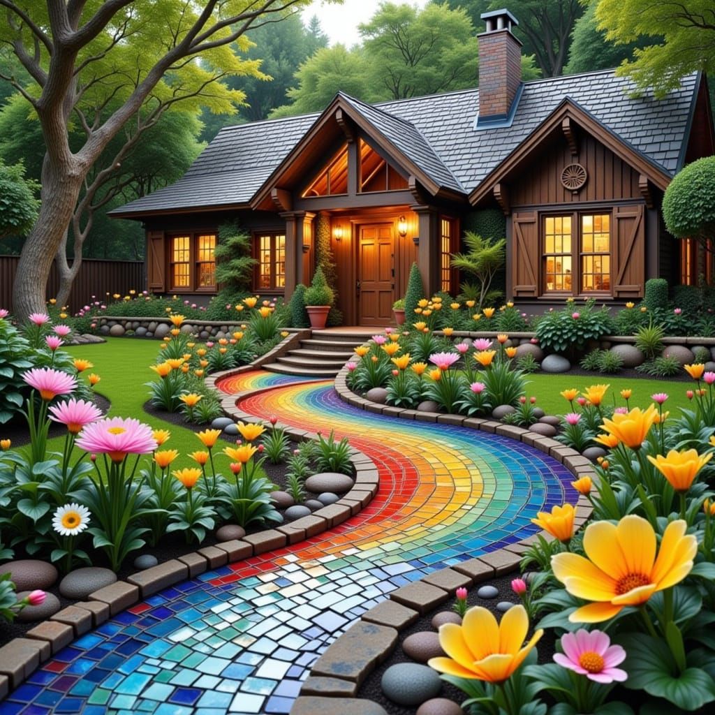 Whimsical Garden Path to Cozy Cottage