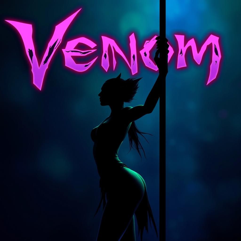 Acid Art Album Cover with Elven Dancer Silhouette