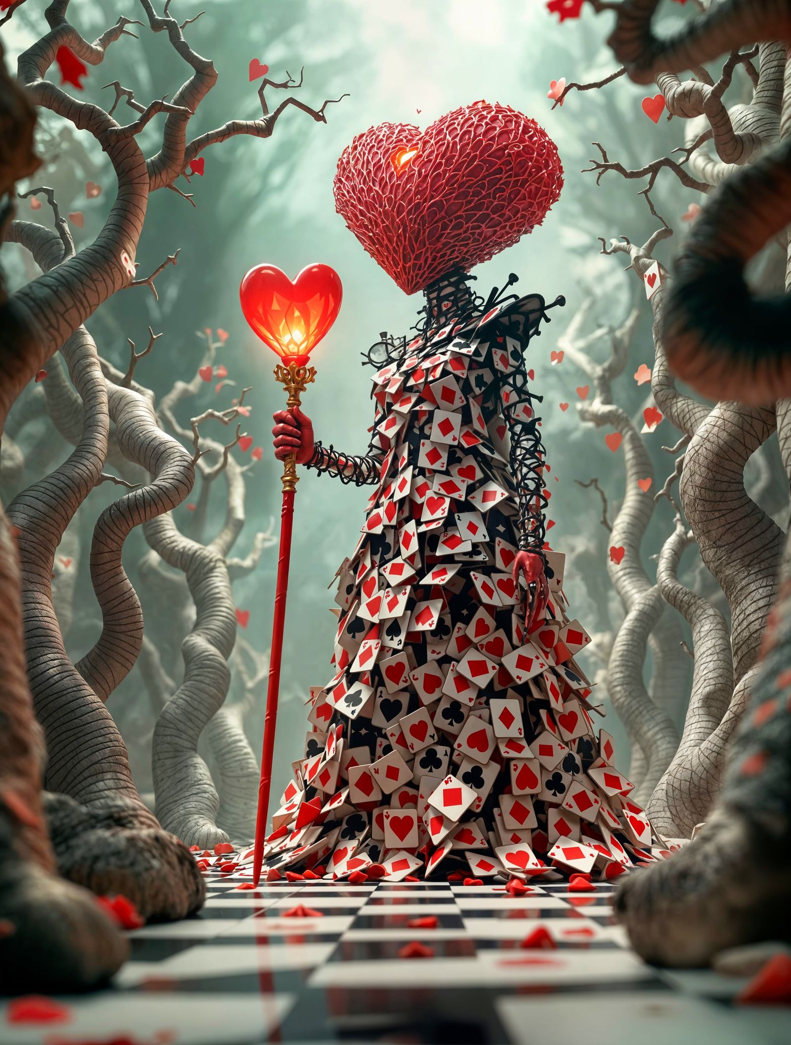 Surreal Claymation Queen of Hearts Reigns Supreme