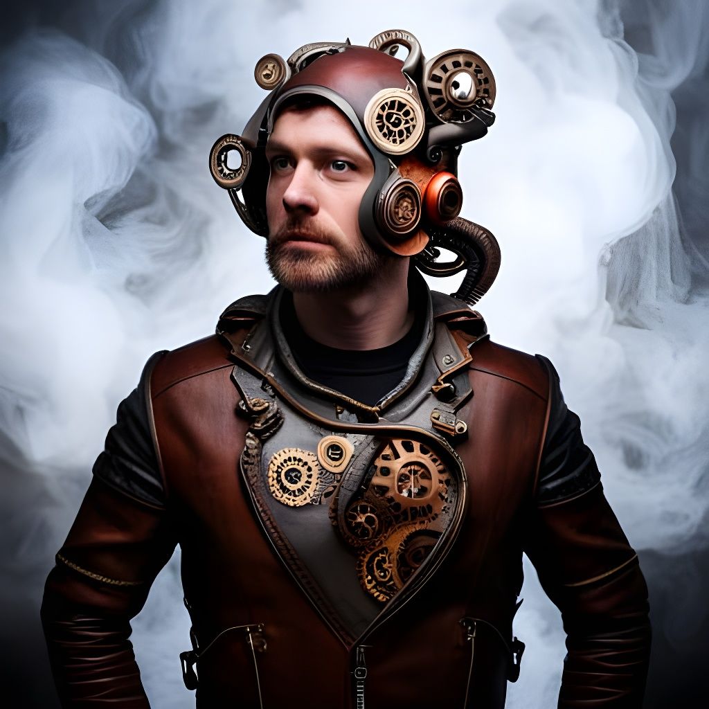 steampunk train conductor